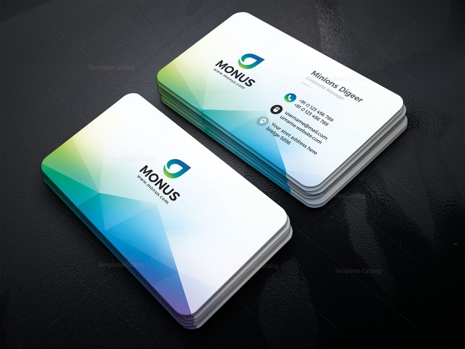 Aurora Modern Business Card Design Template - Graphic Prime | Graphic ...