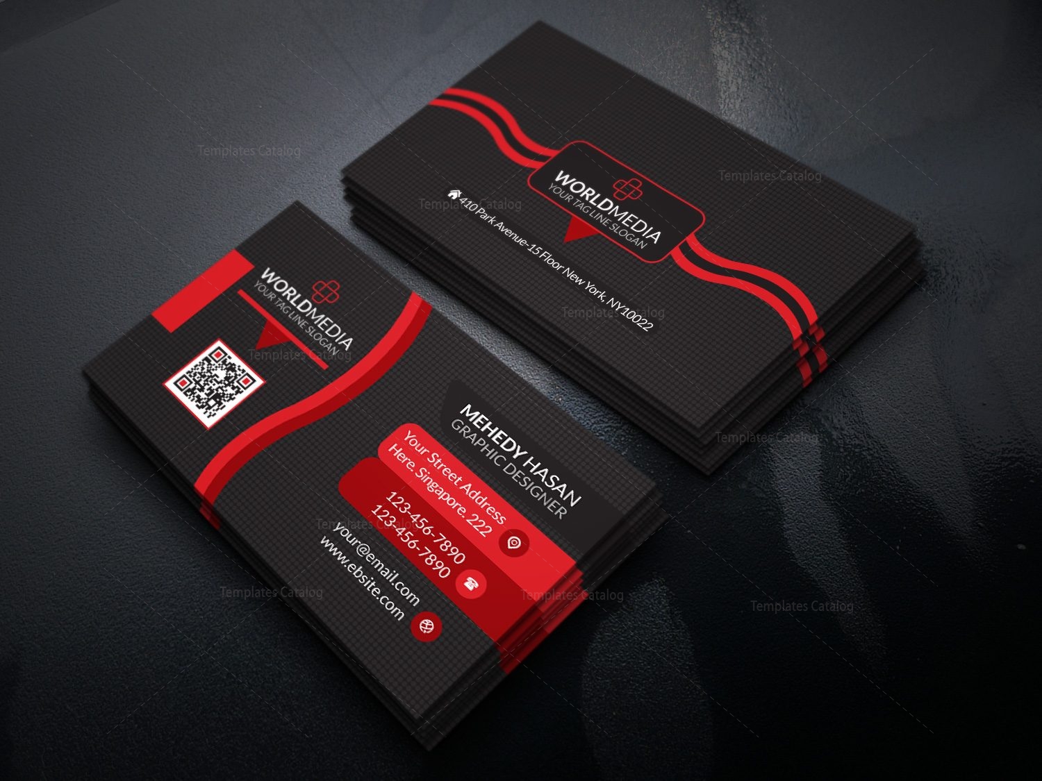 Corporate Visiting Card Design Template in EPS Format - Graphic Prime ...