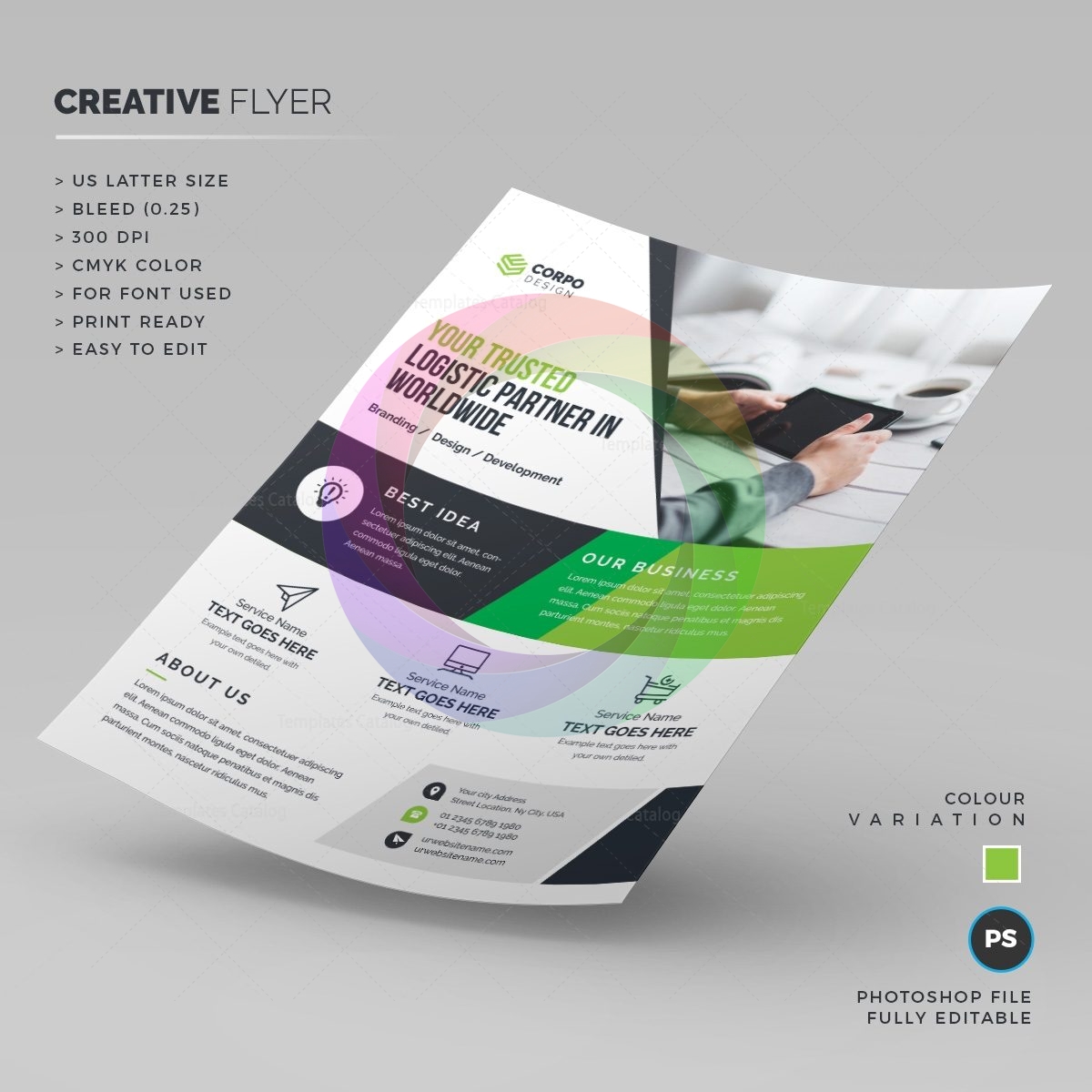 Logistic Corporate Flyer Template - Graphic Prime | Graphic Design ...