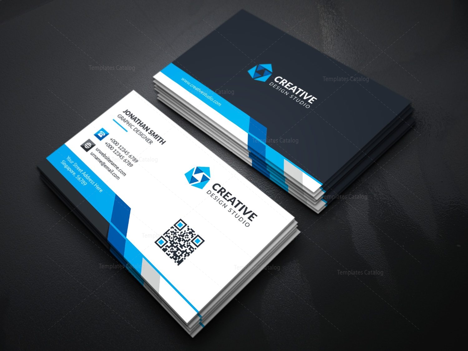 Modern Business Card Template with Creative Design - Graphic Prime ...