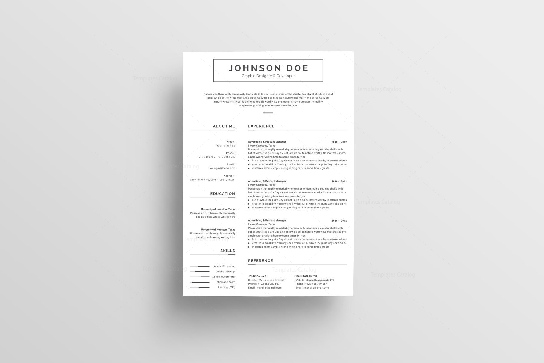 Modern Curriculum Vitae Template - Graphic Prime | Graphic Design Templates