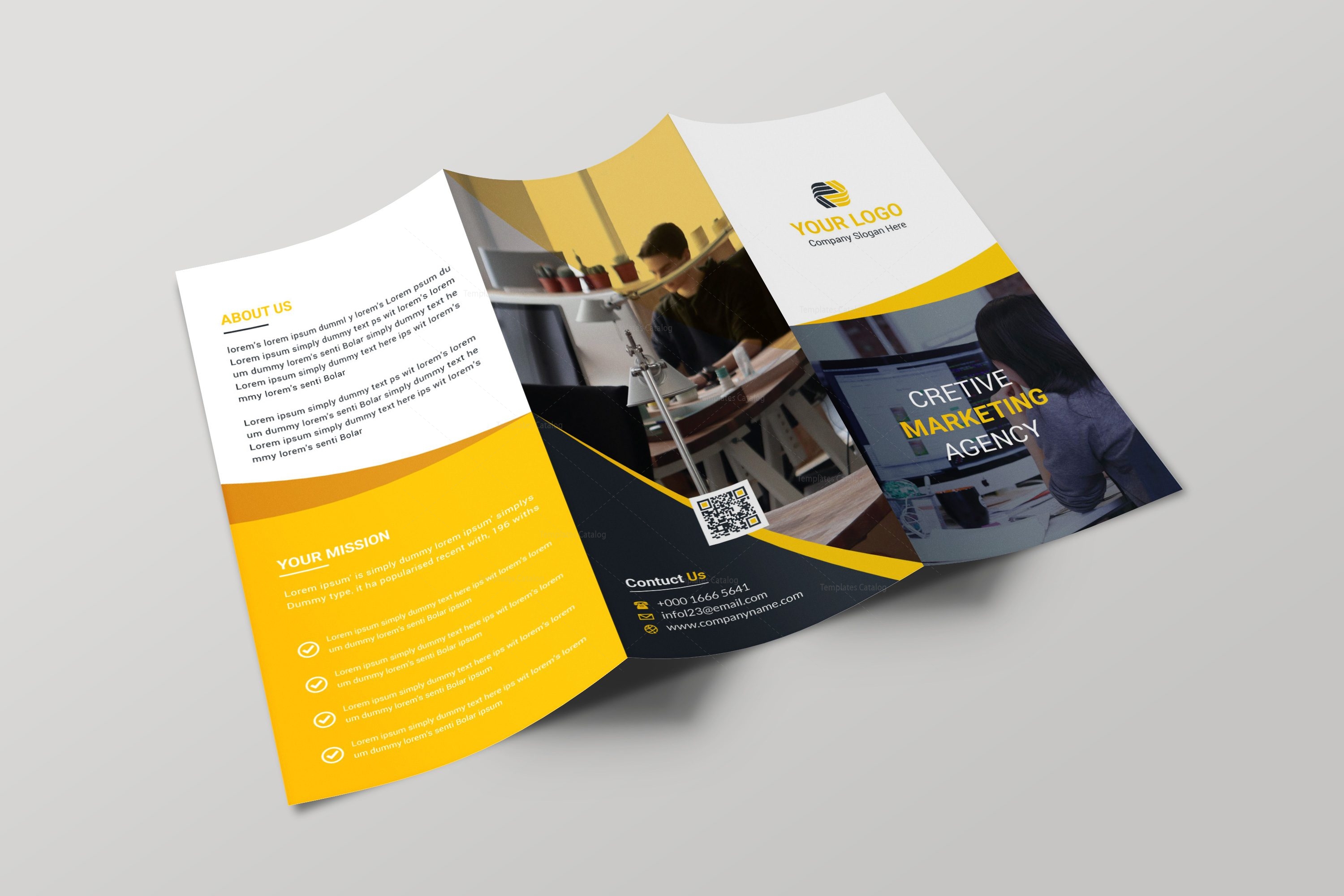 Nevada Creative Tri-fold Brochure Design Template - Graphic Prime ...