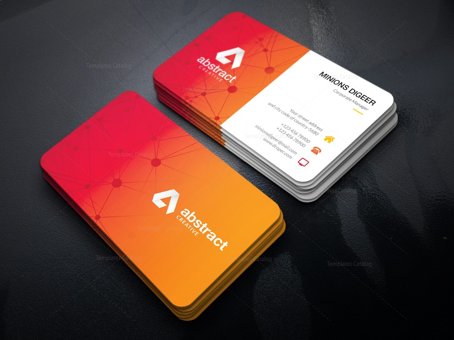 Orange Stylish Business Card - Graphic Prime | Graphic Design Templates