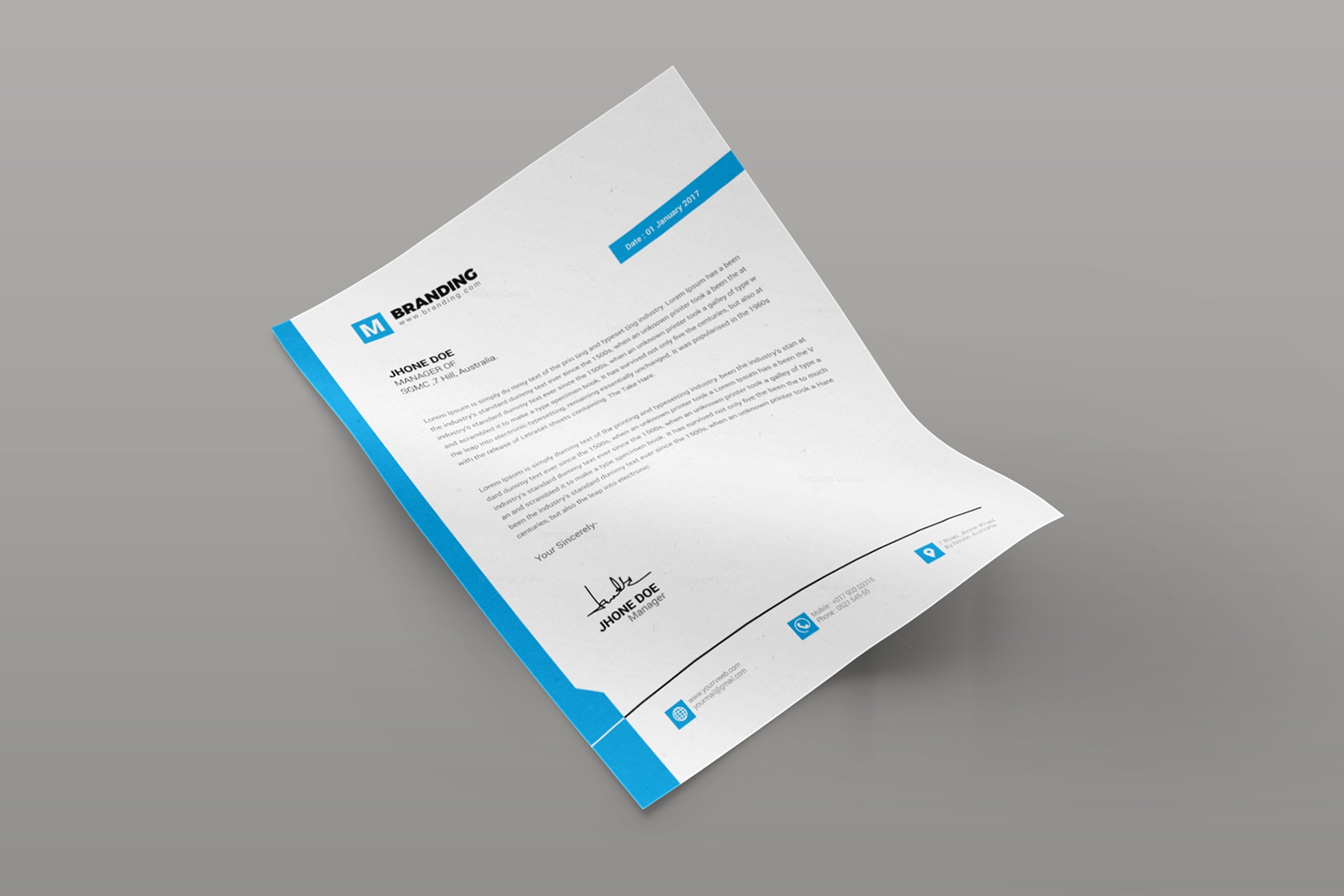 Plain Creative Corporate Letterhead Design Template - Graphic Prime ...