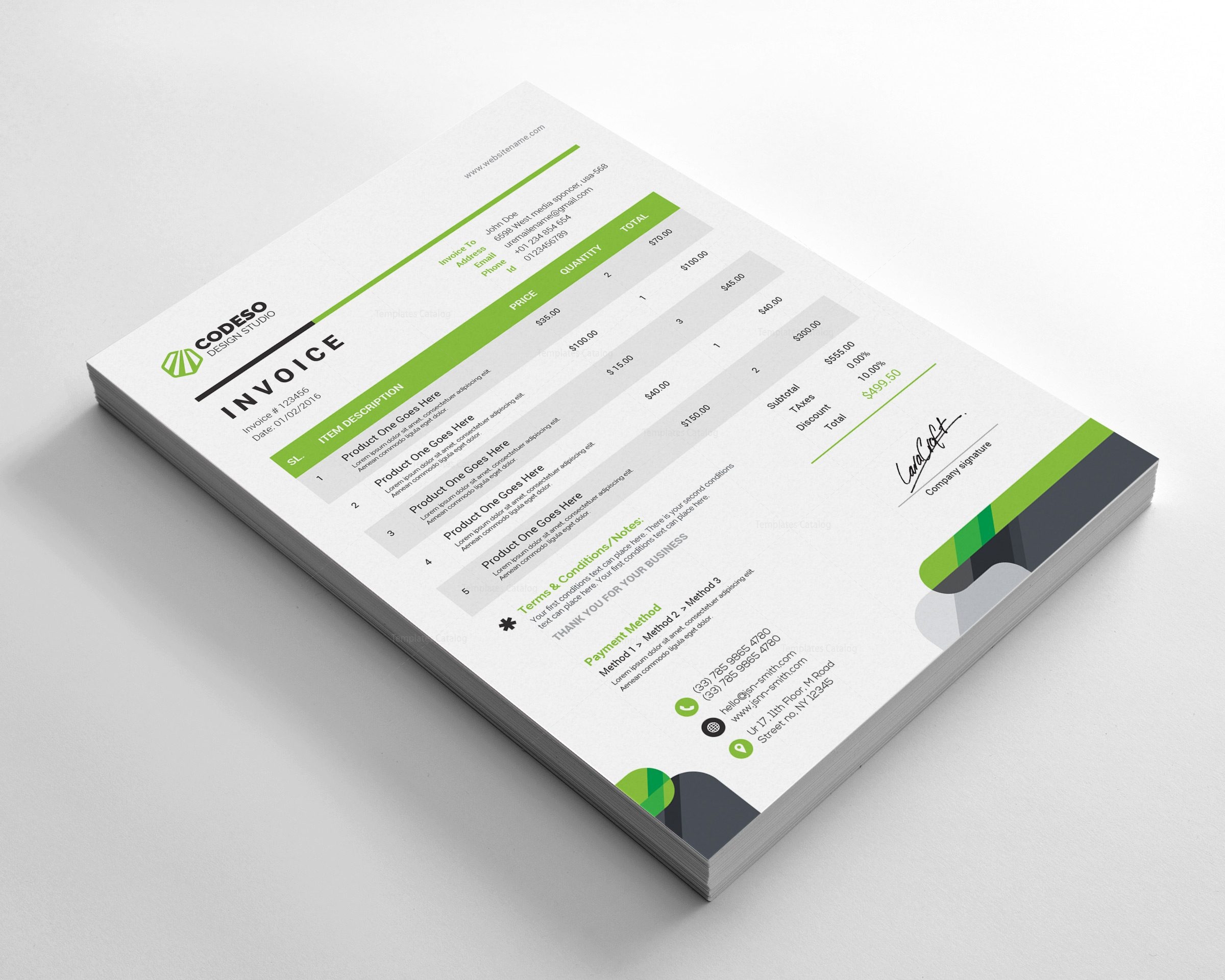 Professional Company Invoice - Graphic Prime | Graphic Design Templates