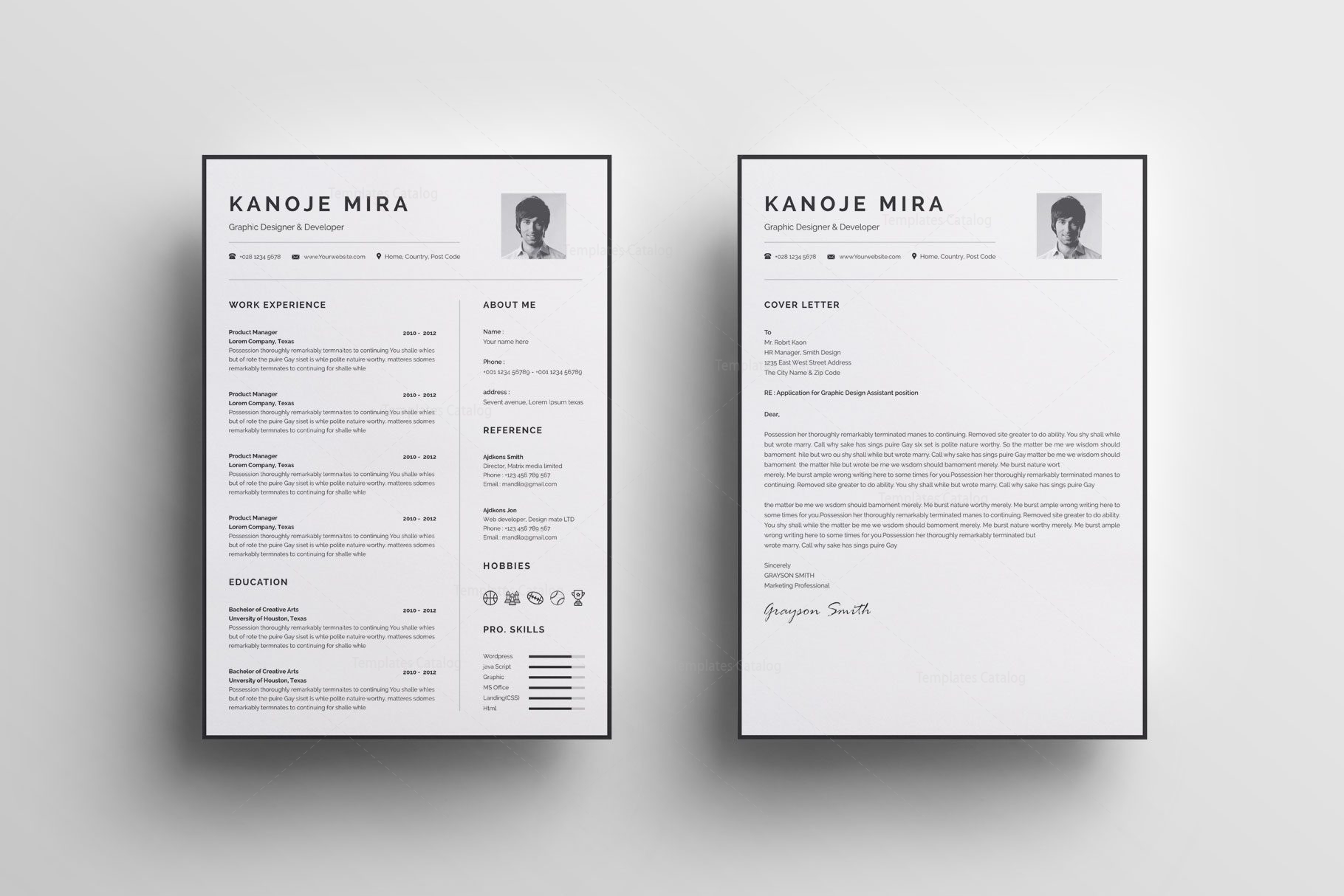 Simple Resume Design Templates - Graphic Prime | Graphic Design Templates