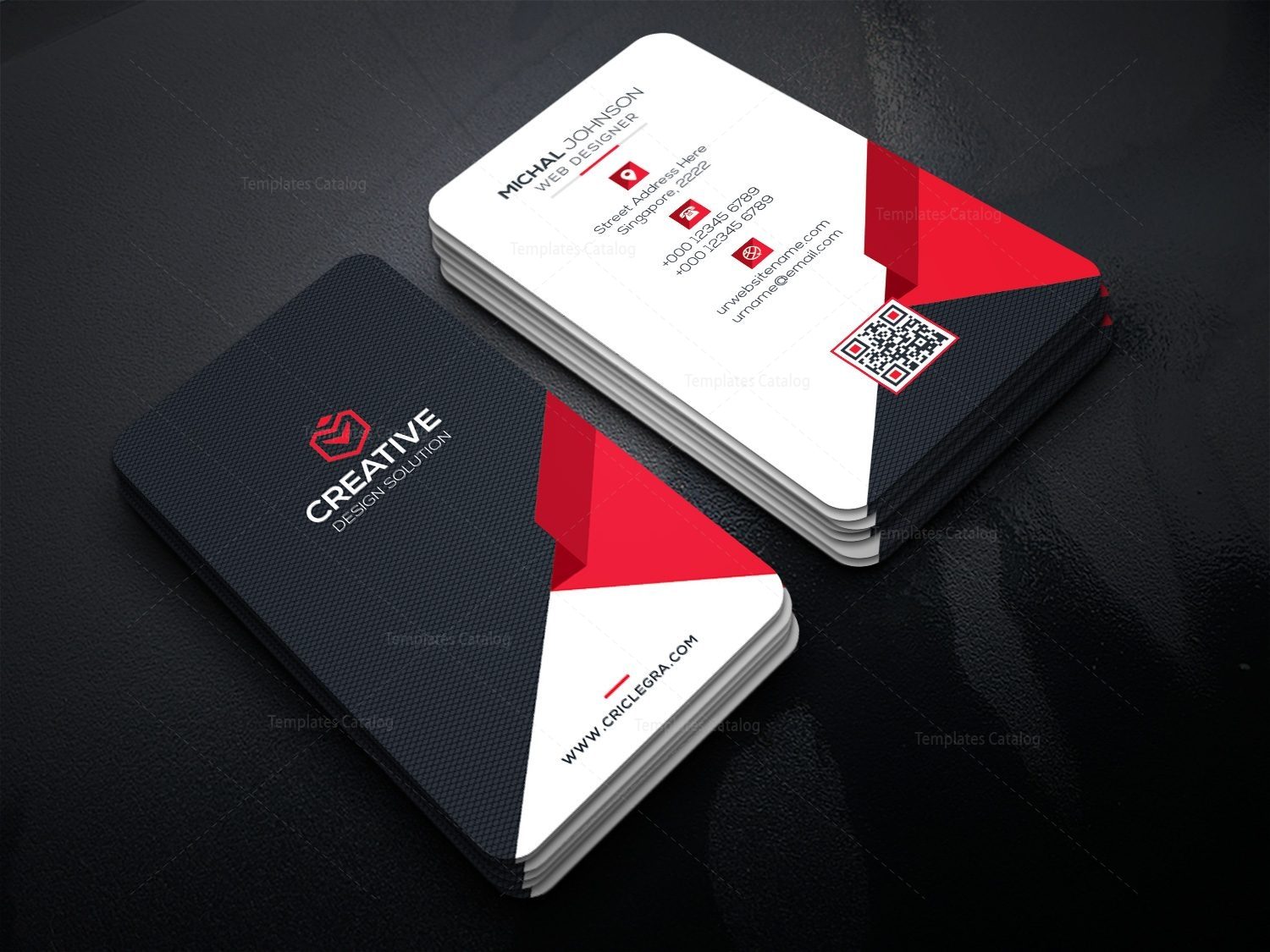 Vertical Technology Business Card - Graphic Prime | Graphic Design ...