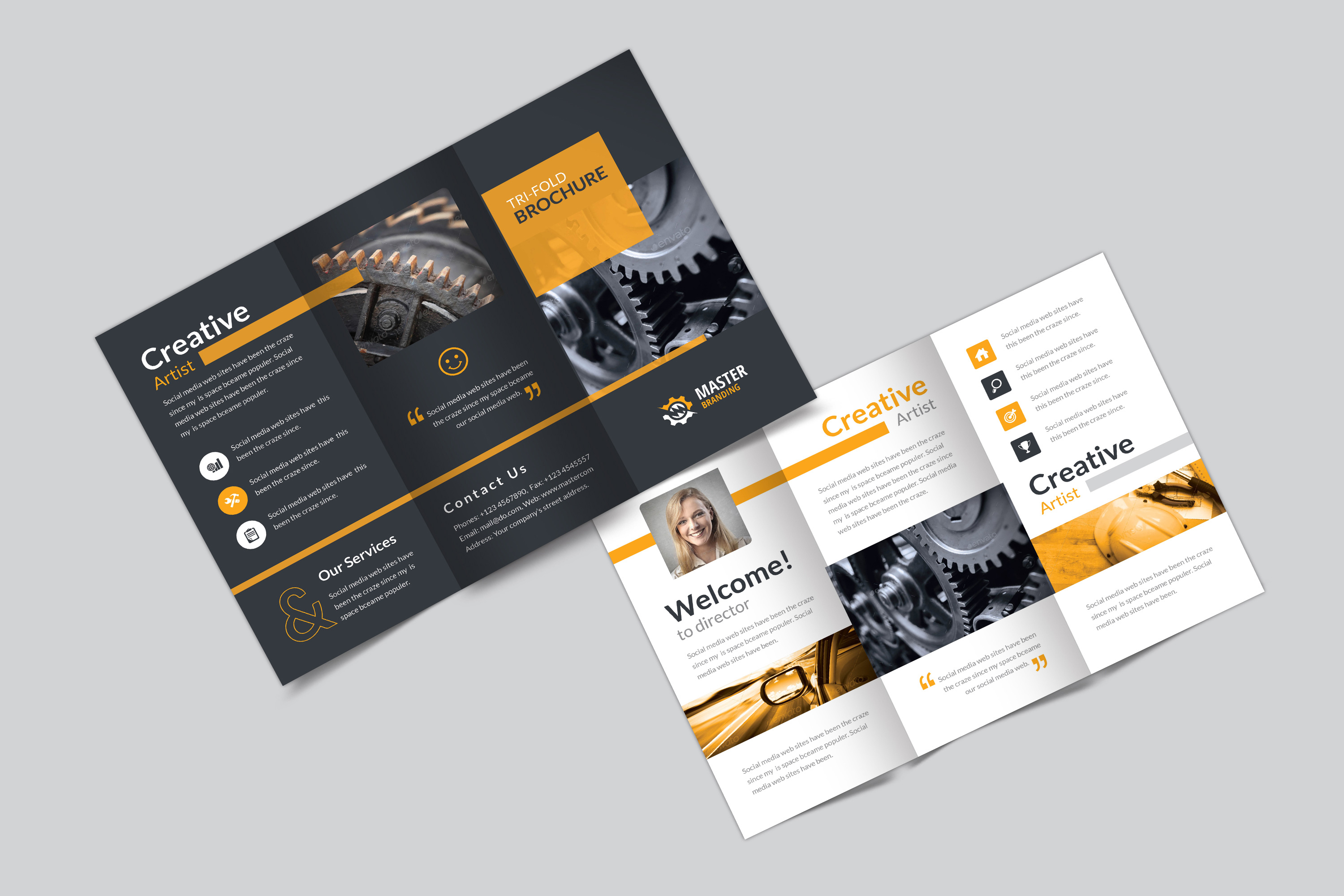 Master Corporate Creative Tri-fold Brochure ~ Graphic Prime | Graphic ...