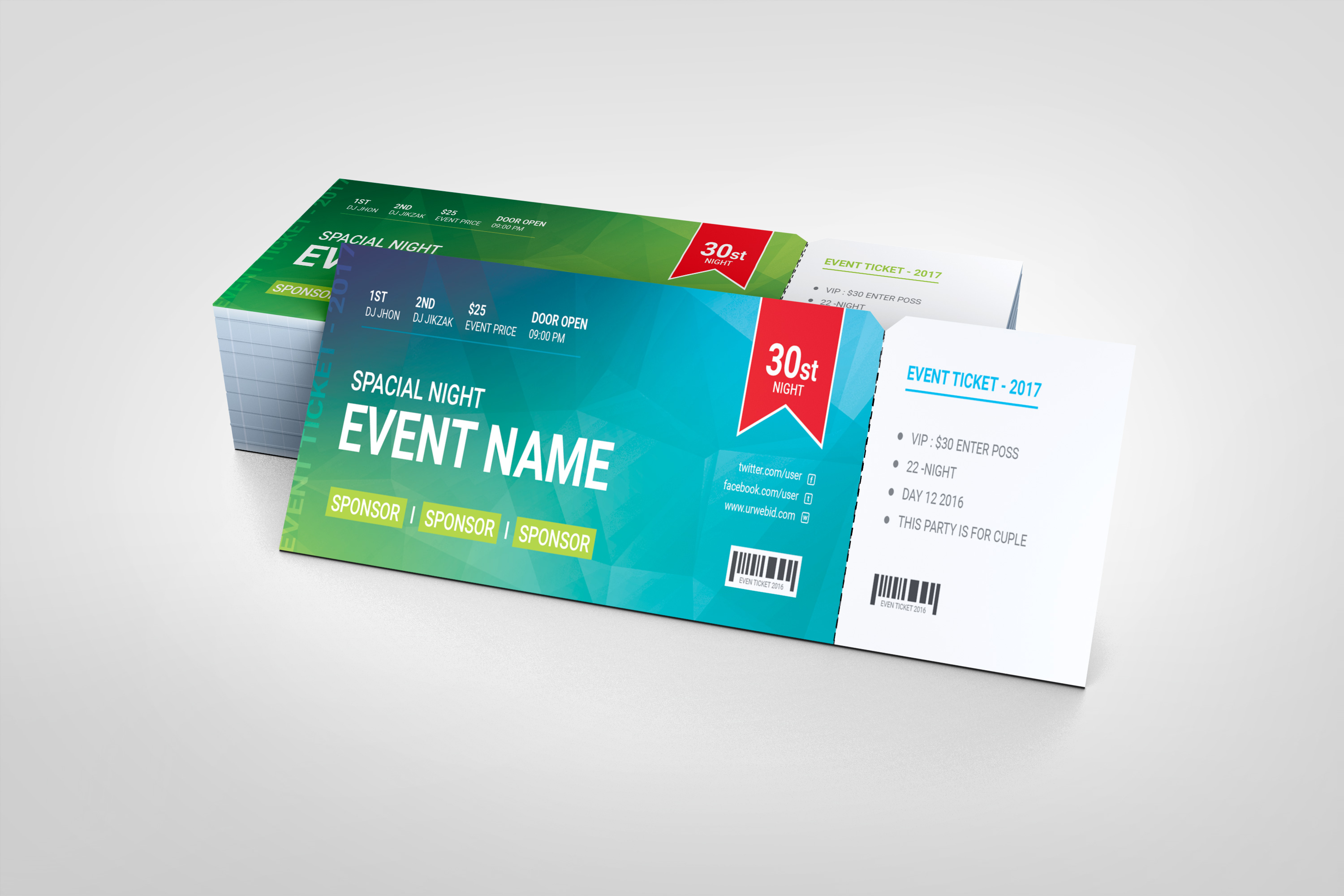 Premium Event Ticket Template - Graphic Prime | Graphic Design Templates