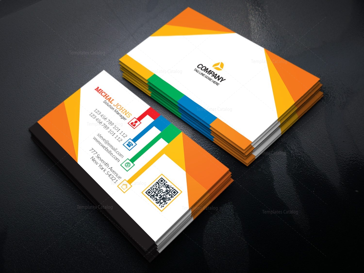 Colorful Stylish Business Card Design Template - Graphic Prime ...