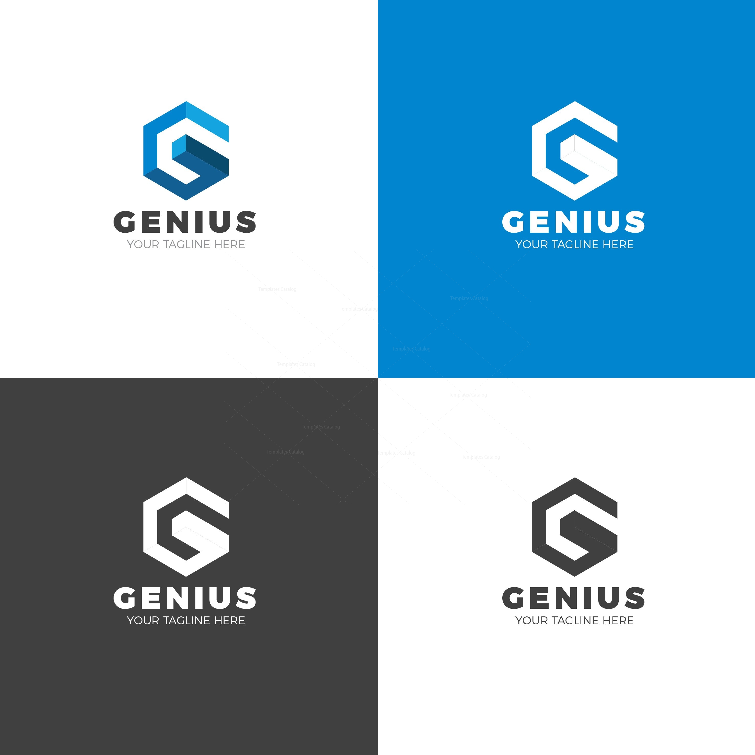 Genius logo design with lamp and letter g concept Vector Image